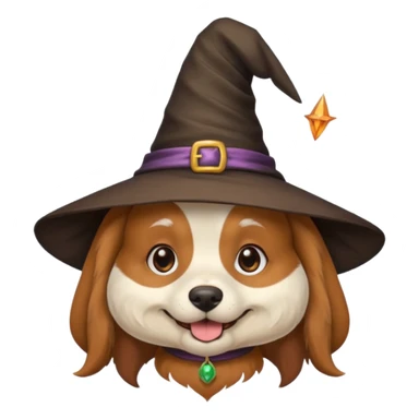 dog with witches hat sticker