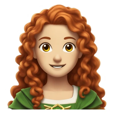 a white girl with long red curly hair and freckles, cosplaying Zelda posing and smiling sticker