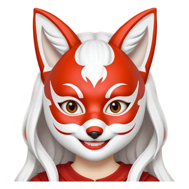 Girl with kitsune mask sticker