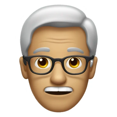 A man with glasses and horror face sticker