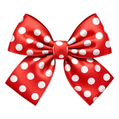 red and white polka dot bow sticker