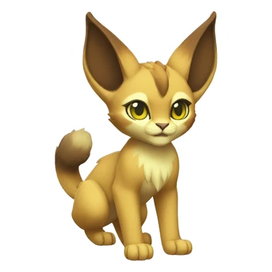 Grass-type Fakémon-Caracal-Leafeon full body sticker