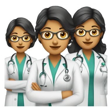 3 indian female doctors sticker