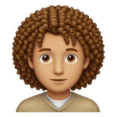 homme blanc brun avec cheveux frisés sticker