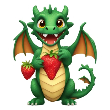 Dragon holding a strawberry  sticker