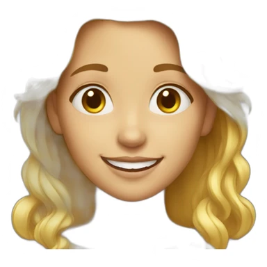 Happy golden haired girl sticker