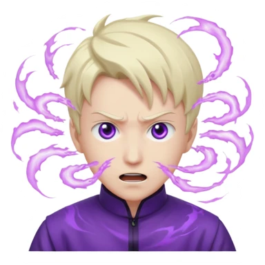 Saturo goji hitting a hollow purple sticker