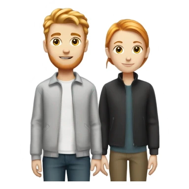 Tall blonde girl and shorter ginger boy sticker