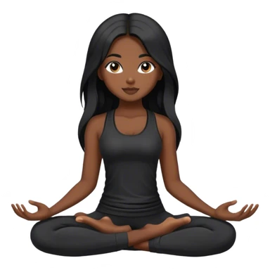 Yoga girl black clothes black and long Hair sticker