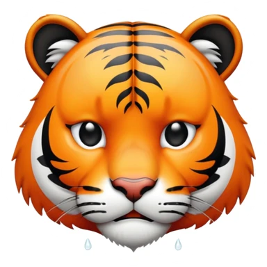 sad crying tiger sticker
