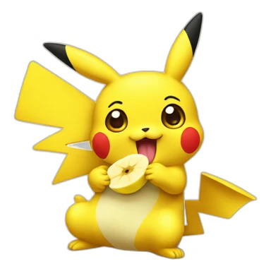 picachu eats banana sticker