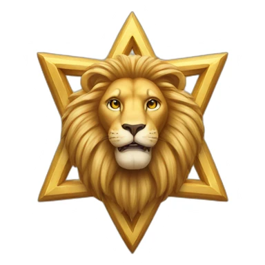 arms lion in the star of david sticker