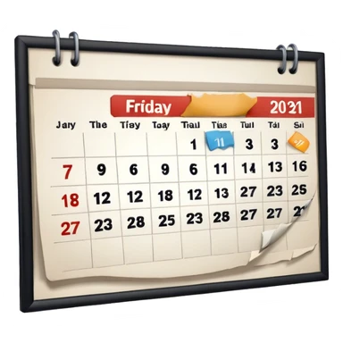 Friday on a calender sticker