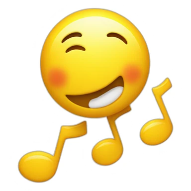 smiley whistling music notes sticker