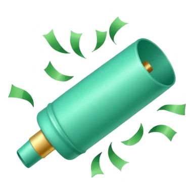 party popper emoji mint green color sticker