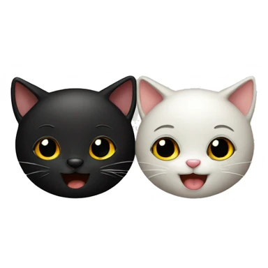 Two black kitties in love  sticker
