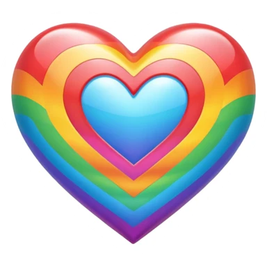 heart with rainbow heart pattern sticker