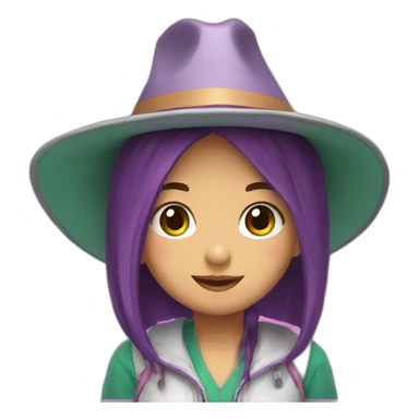Hazme un emoji de una niña con un sombrero de sapo para mi canal de twitch sticker