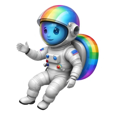 Helmet Astronaut riding rainbow sticker