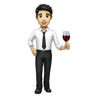 "A waiter carrying a wine glass." black hair white skin






 sticker