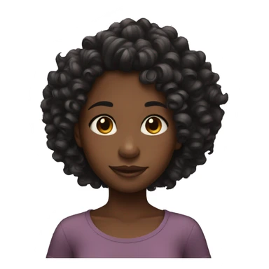 Cute black girl with curl sticker