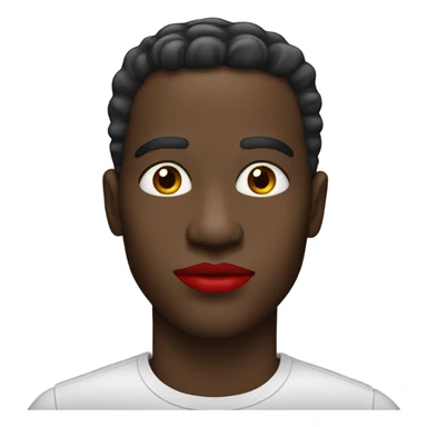 Black man with big red lipstick lips sticker