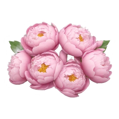 Multiple Pink peony bouquet with white ribbon  sticker