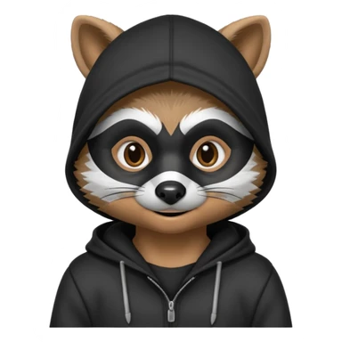 thief raccoon portrait, head and shoulders only, black burglar mask markings, sneaky smile, dark hoodie collar, mischievous eyes, 3D cartoon, mobile game icon style, clean background, no text, no watermark
 sticker