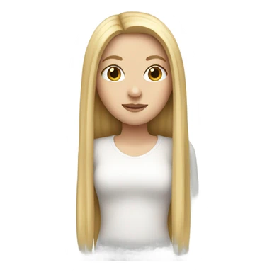 white girl with blonde straight long hair  sticker