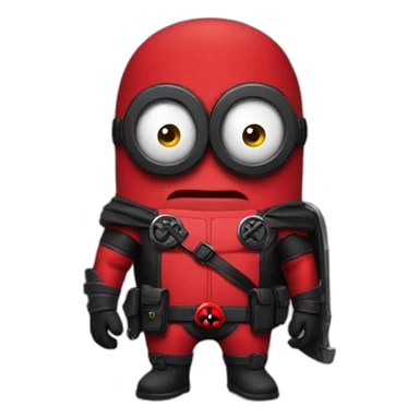 Minion dressed as deadpool sticker