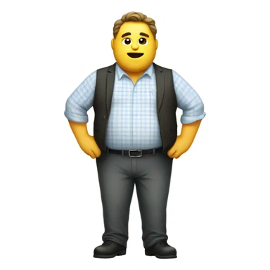 Fat man with shirt saying I love Vermont sticker