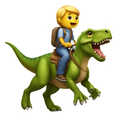 Dog riding a dinosaur  sticker