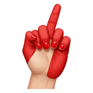 hand with bright red manicure making a fist sticker