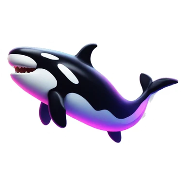 neon orca jumping sticker