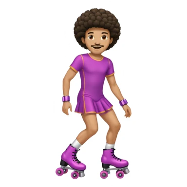 man afro hair disco dress and roller skate sticker