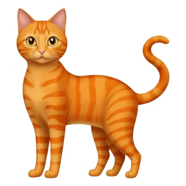 full body solid orange domestic shorthair slim cat with yellow/orange eyes playing sticker