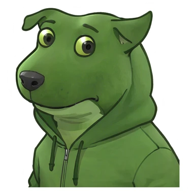 Dog wearing a hoodie sticker