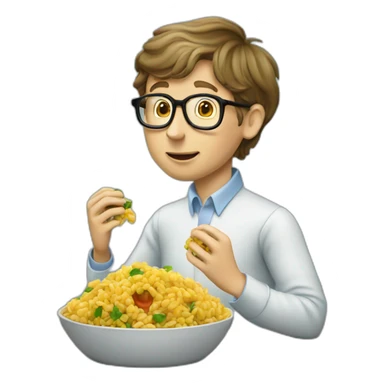 Young Bill gates eating windows sticker