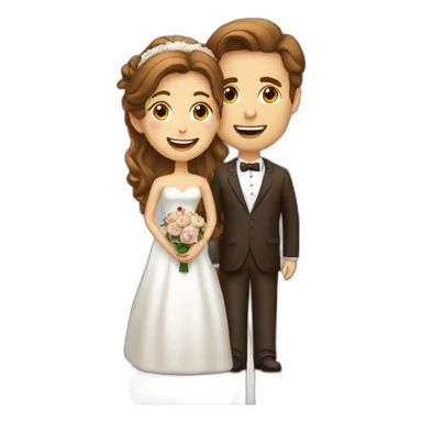 couple mariage homme blanc femme marron  sticker