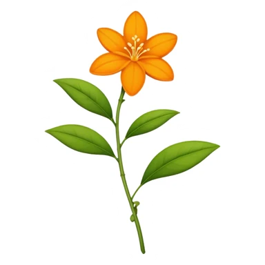 single Orange Jasmine, straight stem sticker
