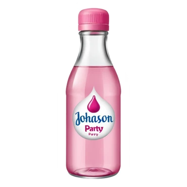 realistic Johnson and Johnson style bottle pink cap pink logo clear bottle with berry logo with diddy party written and a berry on top bottle sticker