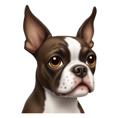 Brown Boston terrier  sticker