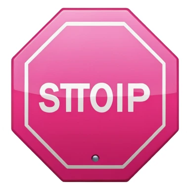 Pink stop sign  sticker
