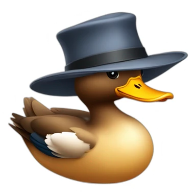 Canard avec un chapeau sticker