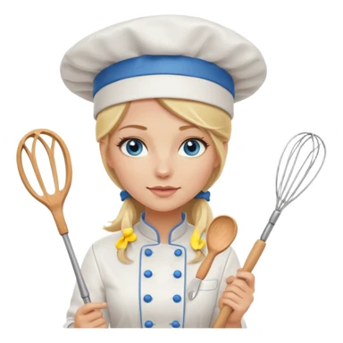Sexy Long Blonde hair blue eyed female chef sticker