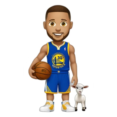 stephen curry with a goat sticker