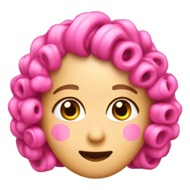 one pink plastic curler sticker