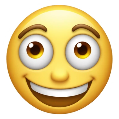 happy emoji with bulging eyes and a smile, with red cheeks sticker