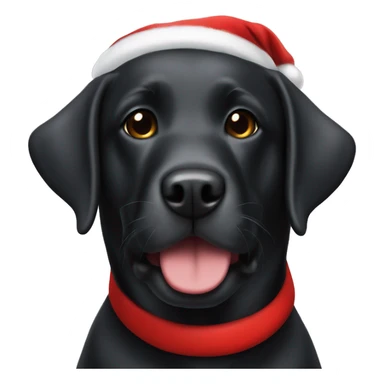 Black lab with Santa hat sticker