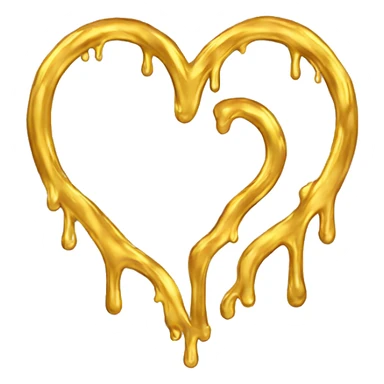Gold melting heart  sticker
